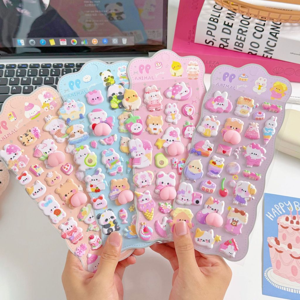 Phone Cases Kids - 4 sztuki miękkich, uroczych naklejek 3D