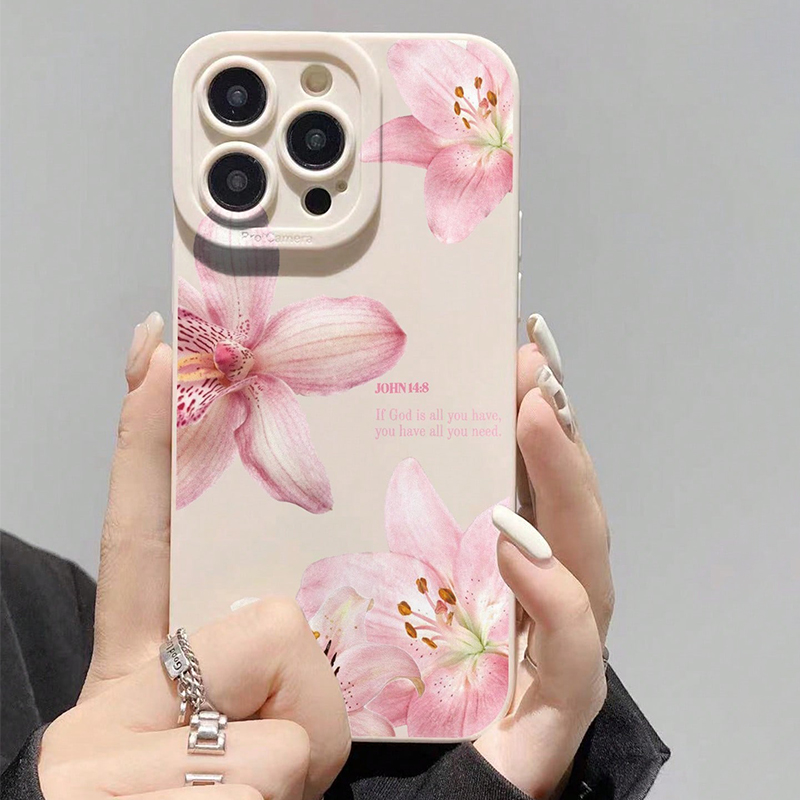 Phone Cases Mous - Niebieskie, kwiatowe, malowane silikonowe etui INS