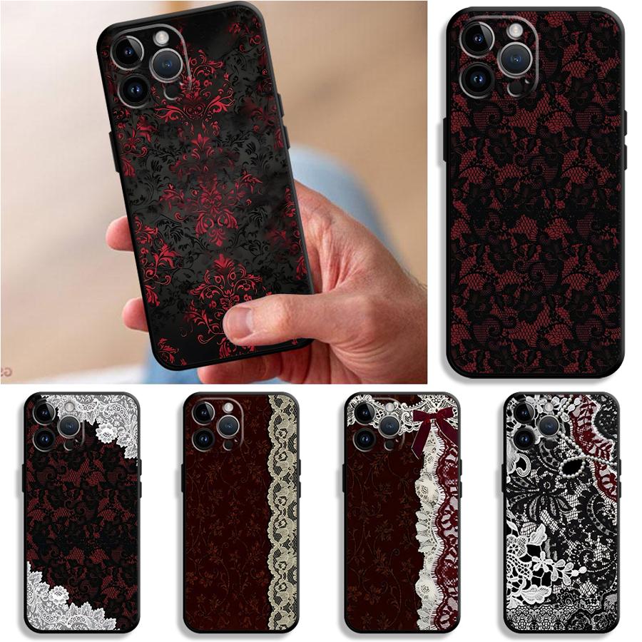 Phone Cases Xr - Czarno-czerwone, seksowne etui z koronką na