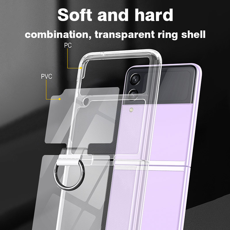 Flip Leather Case - Odporna na wstrząsy przezroczysta obudowa do