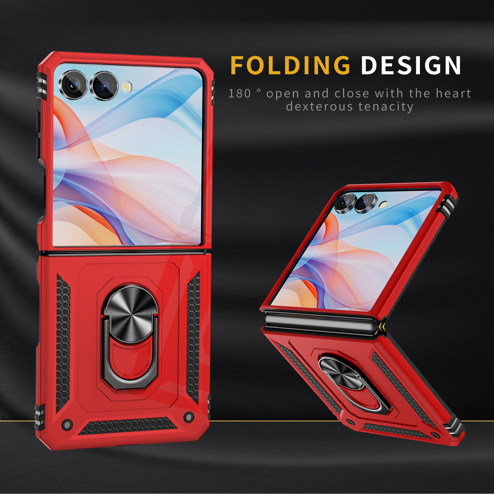 Ring Stand Case - Wstrząsoodporne etui wojskowe na telefon Samsung