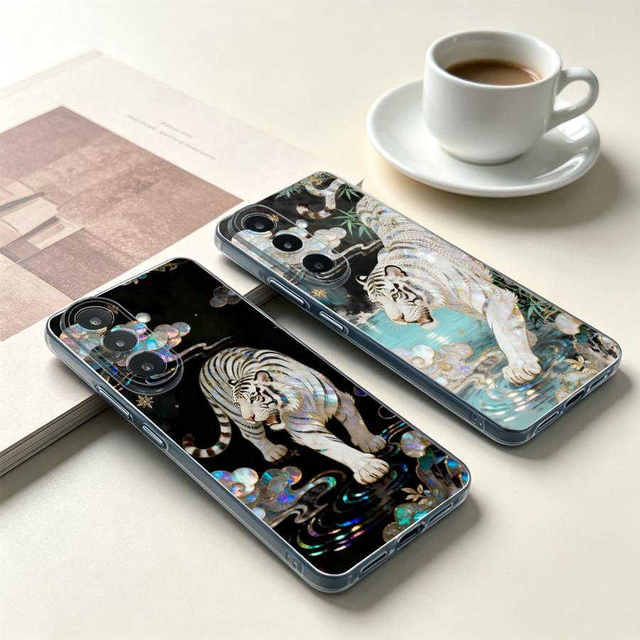 Phone Cases Samsung A14 - Etui White Tiger do Samsung Galaxy
