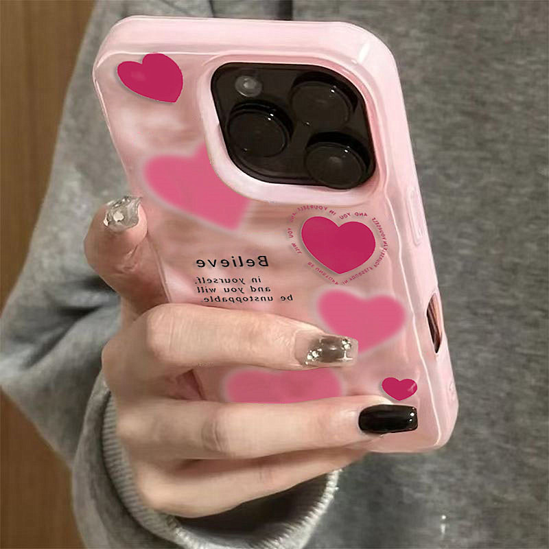 Luxury Pink Love Heart Folds T – Phone Cases Expensive recenzja i cena